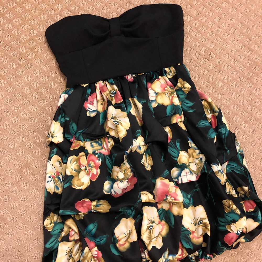 Black Floral Bubbly Dress